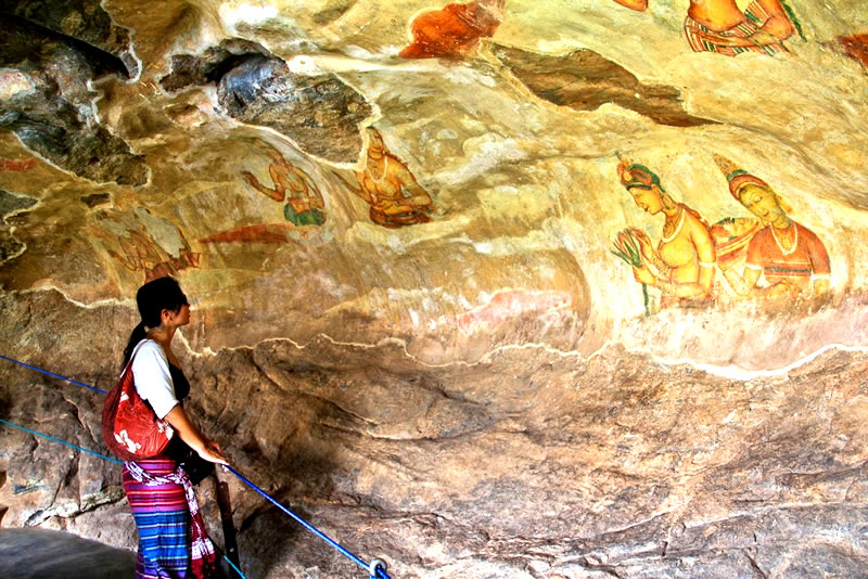Sigiriya frescoes paintings, Where should I visit in Sri Lanka, sigiriya day tour from Colombo