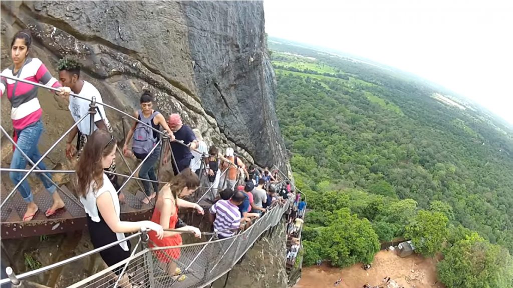 Ascending the Sigiriya rock