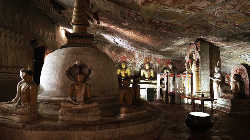 Visiting dambulla golden temple on Sri Lanka cultural triangle tour